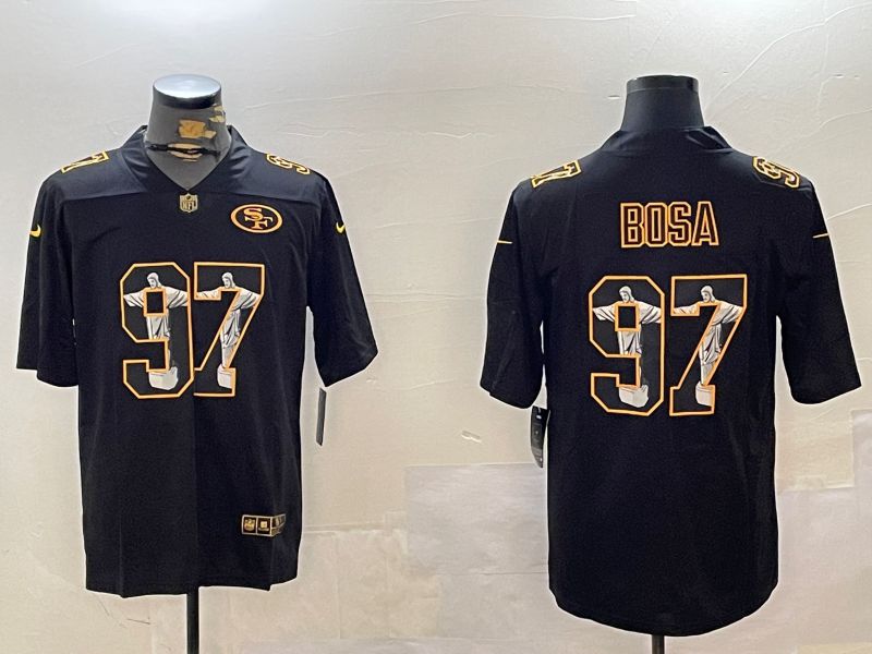 Men San Francisco 49ers 97 Bosa Black Fashion 2024 Nike Limited NFL Jersey style 9